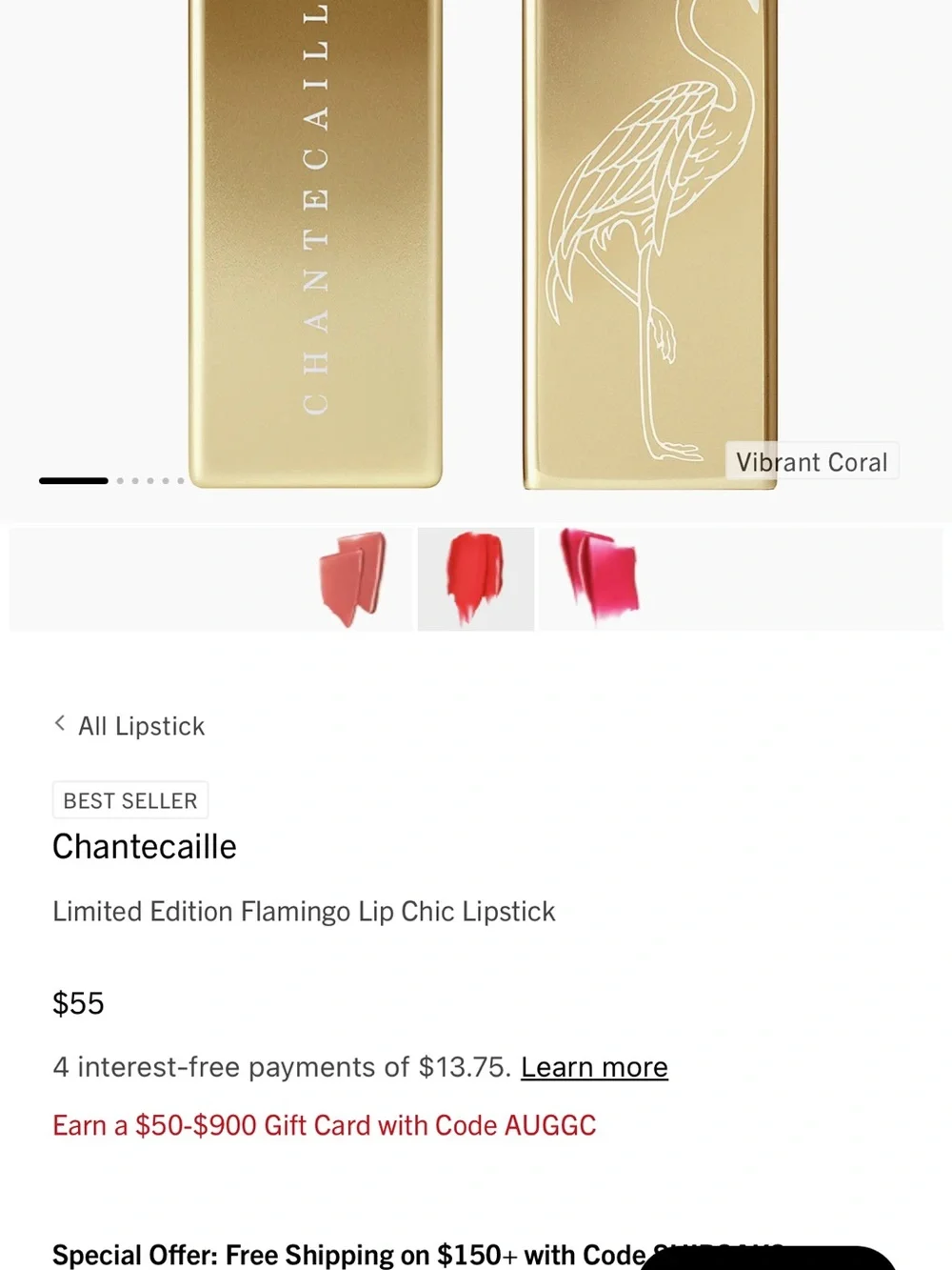 Guava Chantecaille Lipstick Flamingo Limited Edition